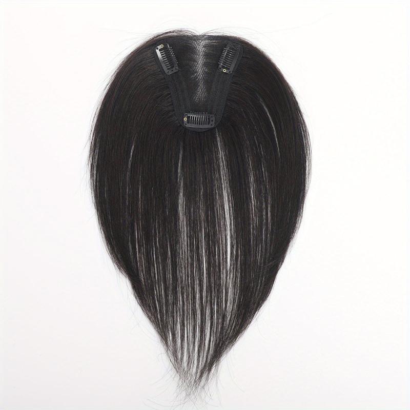 Human Hair Piece Silk Base for Women Clip In Toppers Hairpiece Middle Part