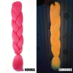 60 96 Cm Luminous Long Synthetic Fiber Braiding Hair Extensions