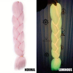 60 96 Cm Luminous Long Synthetic Fiber Braiding Hair Extensions