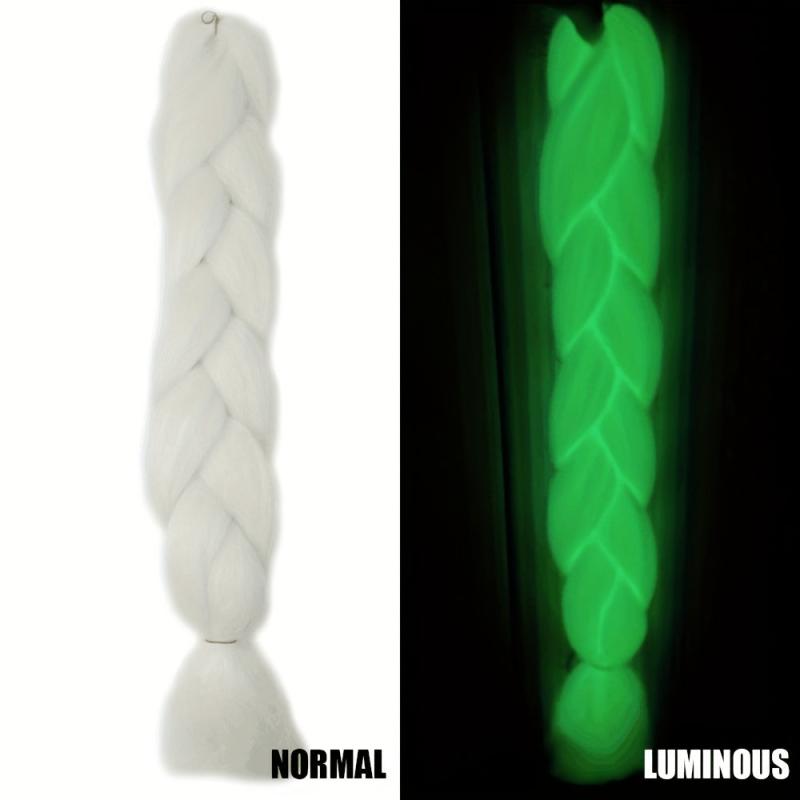 60 96 Cm Luminous Long Synthetic Fiber Braiding Hair Extensions