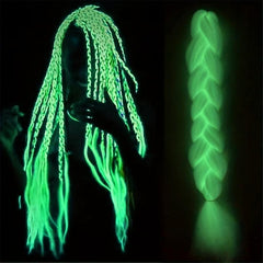 60 96 Cm Luminous Long Synthetic Fiber Braiding Hair Extensions