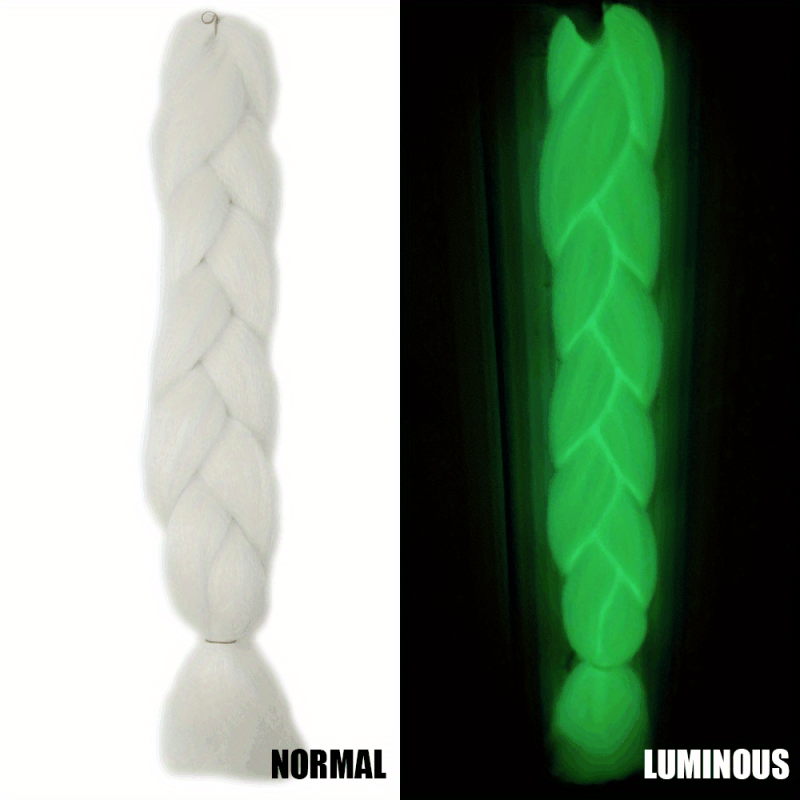 60 96 Cm Luminous Long Synthetic Fiber Braiding Hair Extensions