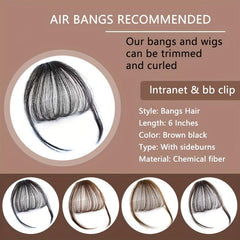 Clip In Hair Bangs Synthetic Hairpieces For Women