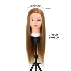 Mannequin Head with 70 Hair + Clamp Holder
