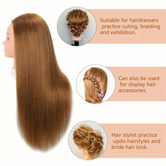 Mannequin Head with 70 Hair + Clamp Holder