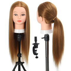 Mannequin Head with 70 Hair + Clamp Holder