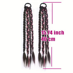 Y2K Synthetic Fiber Ponytail Extensions Long Braided Hairpieces