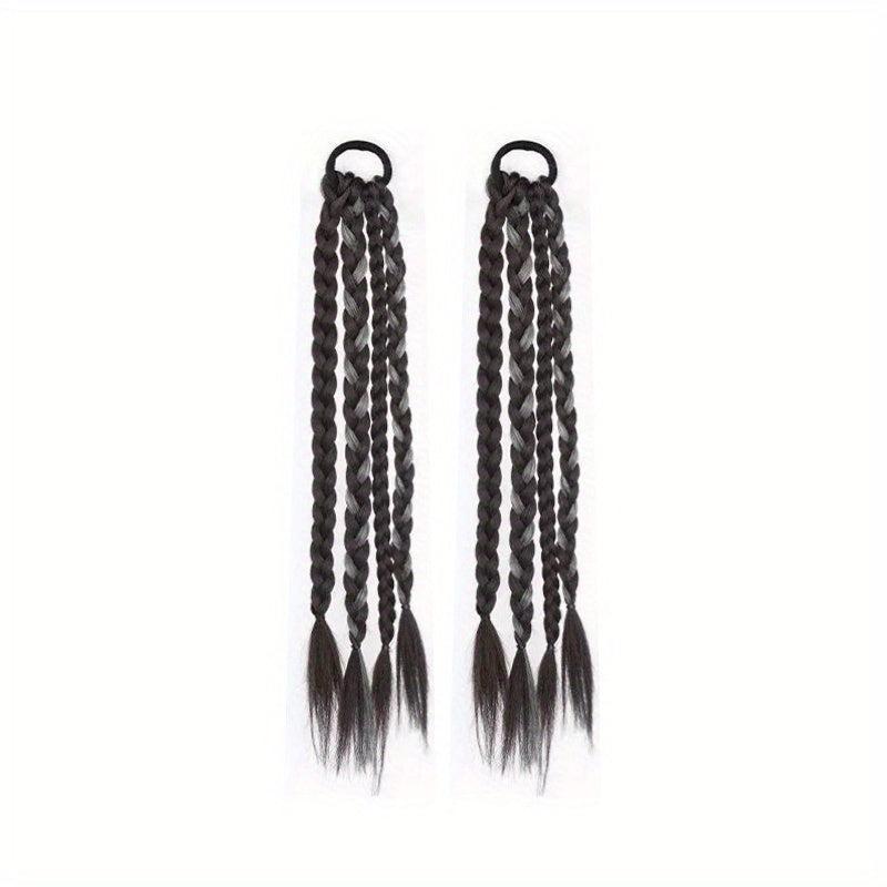 Y2K Synthetic Fiber Ponytail Extensions Long Braided Hairpieces