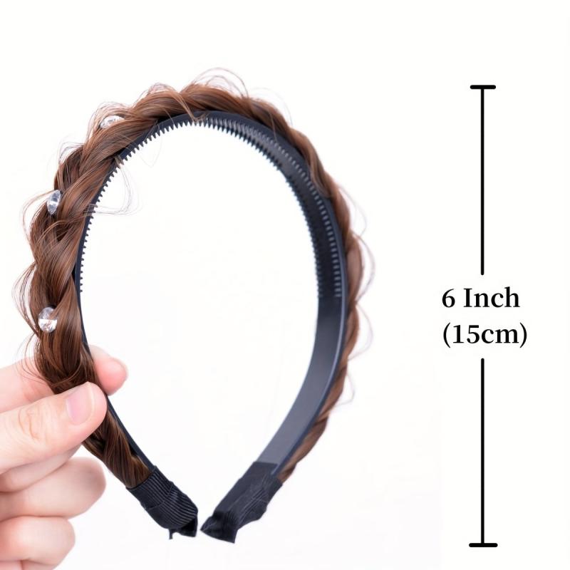 Diamond Adorned Box Braids Headband Hair Extensions