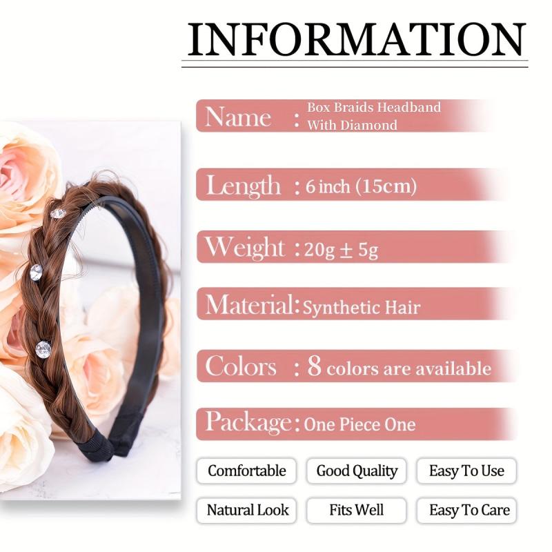 Diamond Adorned Box Braids Headband Hair Extensions