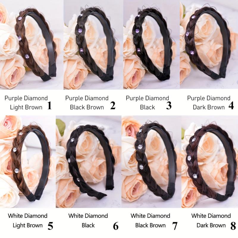 Diamond Adorned Box Braids Headband Hair Extensions