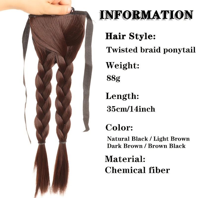 Twisted Braid Ponytail Wig - Long Synthetic Braiding Hair Extension