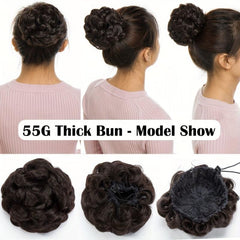 Synthetic Hair Bun Chignon Clip In Extension Natural Straight Wavy Hair 15
