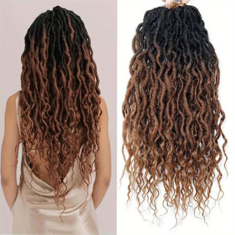 Pre-looped Goddess Locs Crochet Hair Extensions with Curly Ends