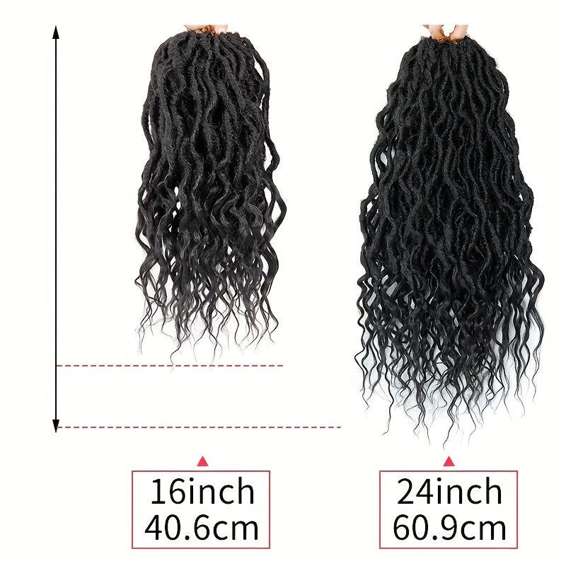 Pre-looped Goddess Locs Crochet Hair Extensions with Curly Ends