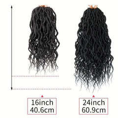 Pre-looped Goddess Locs Crochet Hair Extensions with Curly Ends