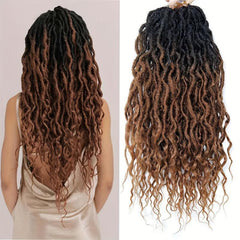 Pre-looped Goddess Locs Crochet Hair Extensions with Curly Ends