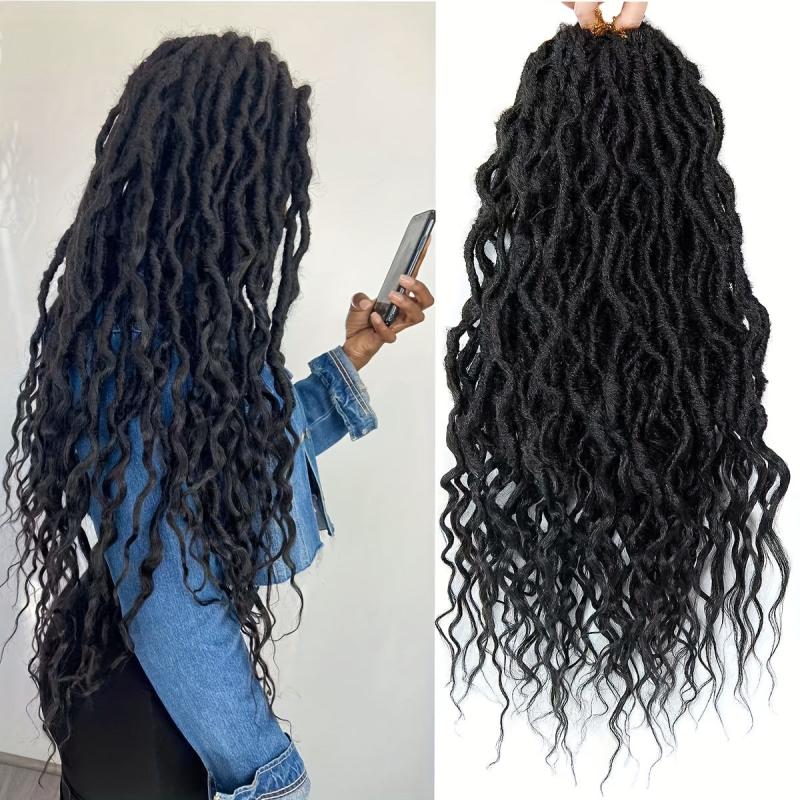 Pre-looped Goddess Locs Crochet Hair Extensions with Curly Ends