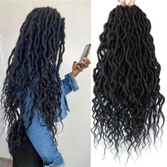 Pre-looped Goddess Locs Crochet Hair Extensions with Curly Ends