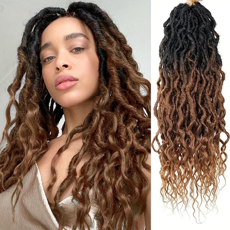 Pre-looped Goddess Locs Crochet Hair Extensions with Curly Ends