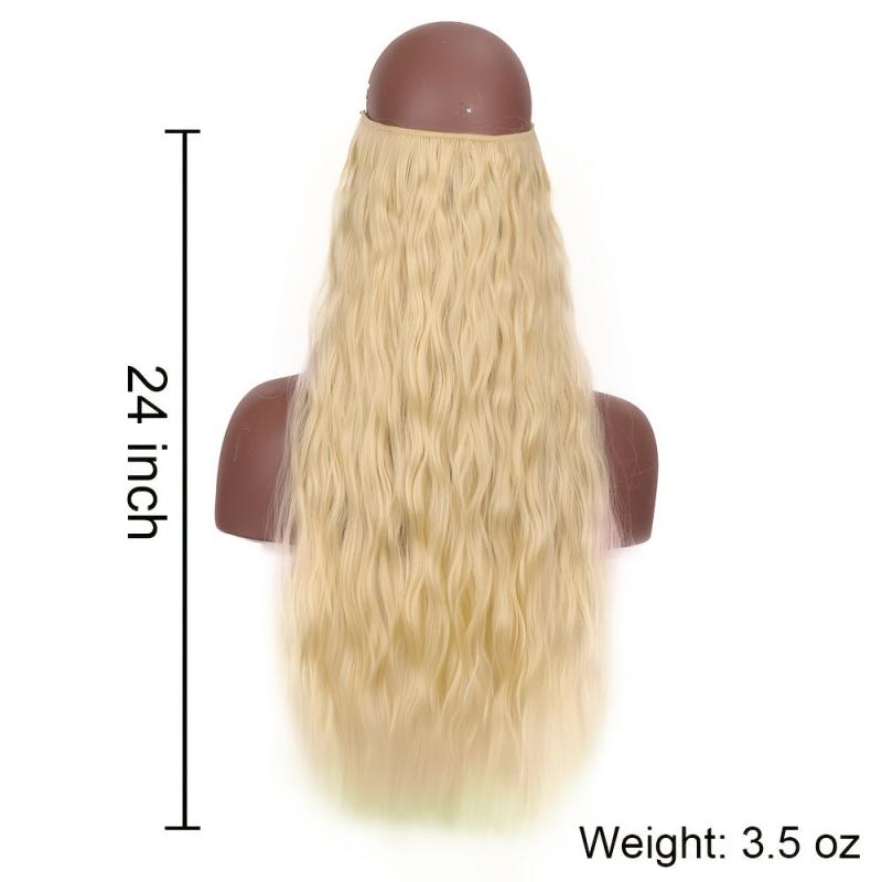 Water Ripples Wig Piece Invisible Fish Line Hair Extensions