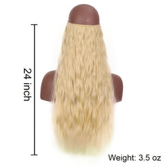 Water Ripples Wig Piece Invisible Fish Line Hair Extensions