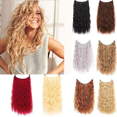 Water Ripples Wig Piece Invisible Fish Line Hair Extensions