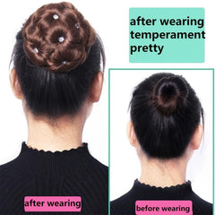 Synthetic Pony Tail Bun Claw Hairpiece Natural