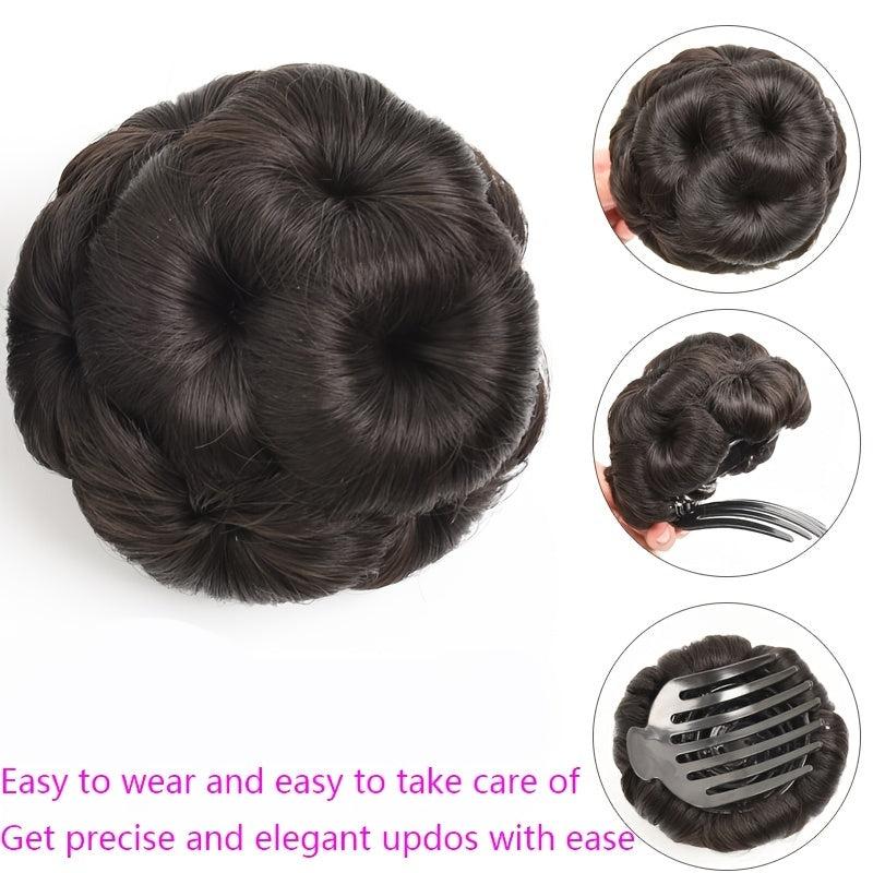Synthetic Pony Tail Bun Claw Hairpiece Natural