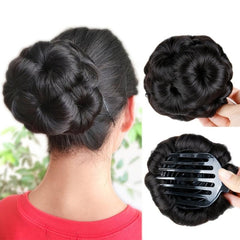 Synthetic Pony Tail Bun Claw Hairpiece Natural