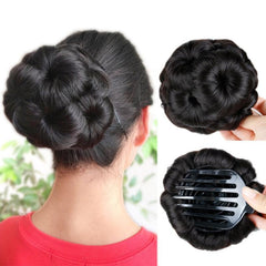 Synthetic Pony Tail Bun Claw Hairpiece Natural