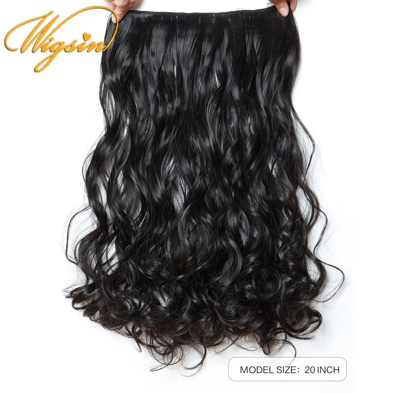 Long Body Wavy Clip In Hair Extensions Heat Resistant Hairpiece