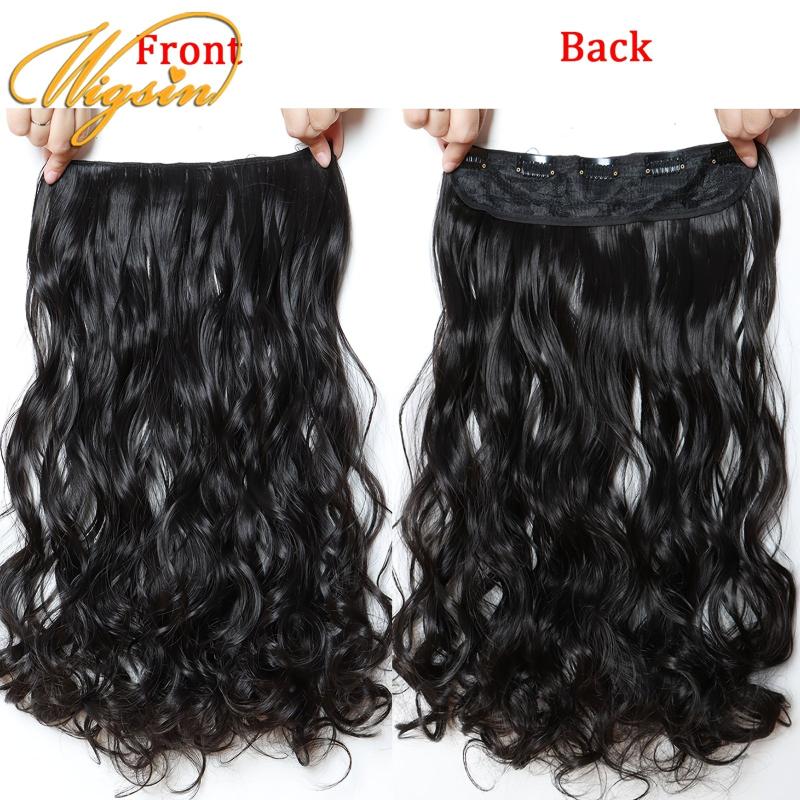 Long Body Wavy Clip In Hair Extensions Heat Resistant Hairpiece