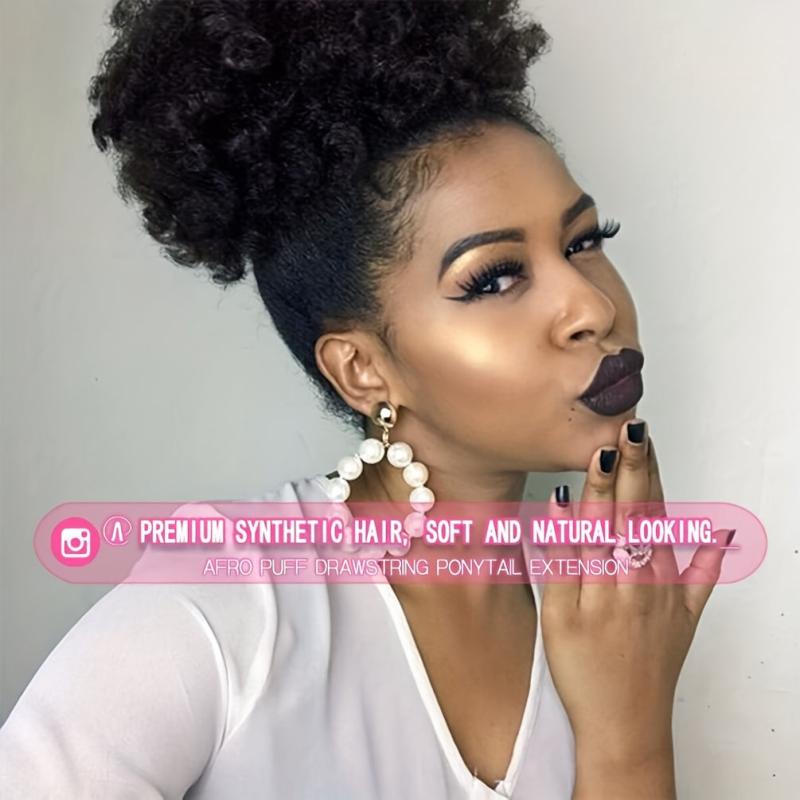 Kinky Curly Drawstring Afro Puff Ponytail Extension