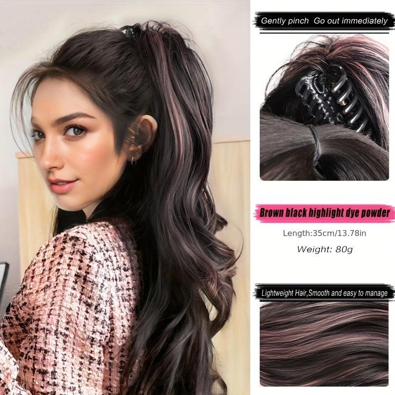 Dark Brown High Ponytail Wig Claw Clip-In Hair Extension