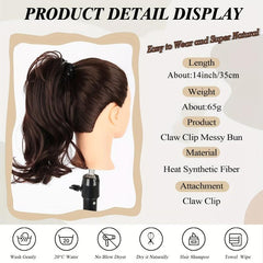 Dark Brown High Ponytail Wig Claw Clip-In Hair Extension