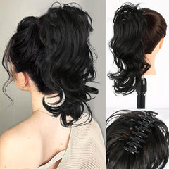 Dark Brown High Ponytail Wig Claw Clip-In Hair Extension