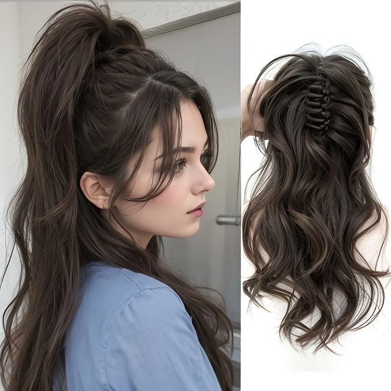 Dark Brown High Ponytail Wig Claw Clip-In Hair Extension