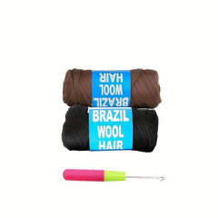 Natural Brazilian Wool Hair for Crochet Braids 70G Roll