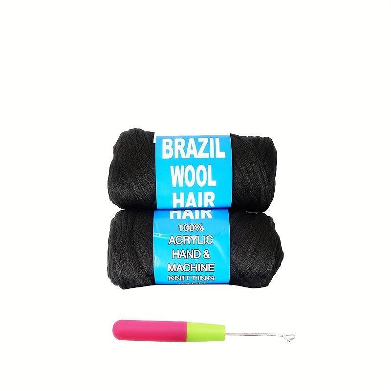 Natural Brazilian Wool Hair for Crochet Braids 70G Roll
