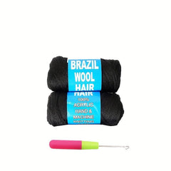 Natural Brazilian Wool Hair for Crochet Braids 70G Roll