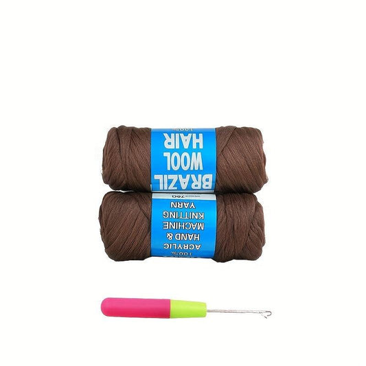 Natural Brazilian Wool Hair for Crochet Braids 70G Roll