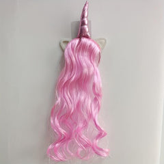 Unicorn Headband Wig Long Straight Synthetic Wig Heat Resistant Half Wig