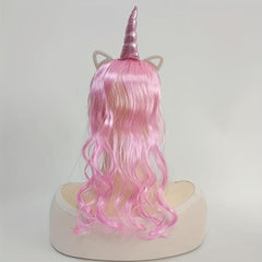 Unicorn Headband Wig Long Straight Synthetic Wig Heat Resistant Half Wig