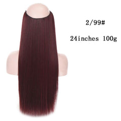 Synthetic Wig Pieces 22 Inches Natural Invisible False Hair Extension