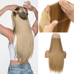 Synthetic Wig Pieces 22 Inches Natural Invisible False Hair Extension
