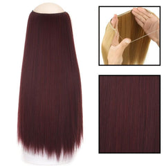 Synthetic Wig Pieces 22 Inches Natural Invisible False Hair Extension
