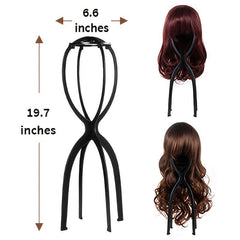 3pcs Wig Hat Stand Plastic Wig Holder Portable Folding Bracket