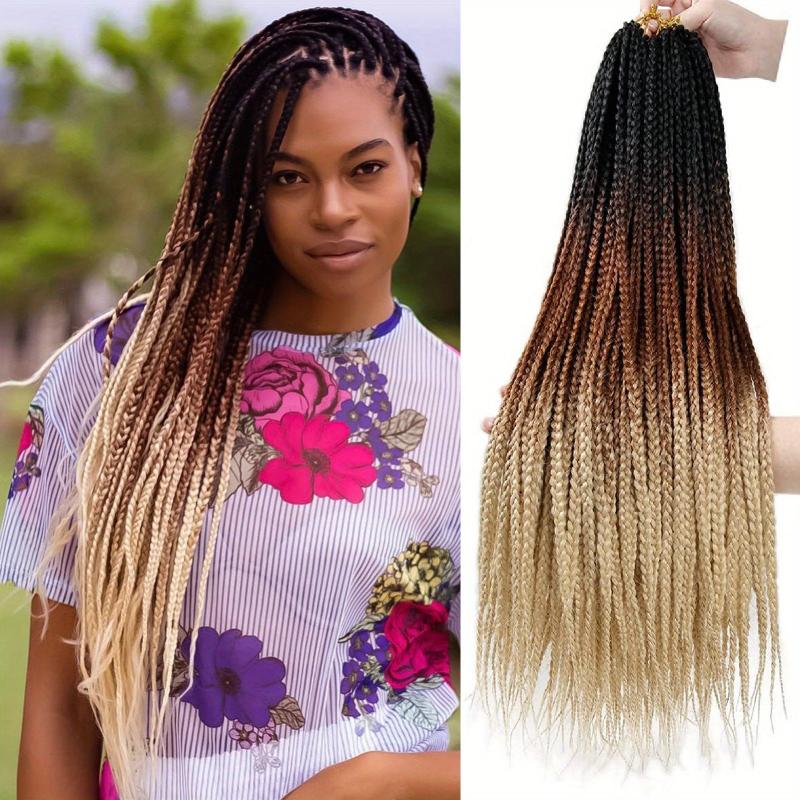 60 96 Cm Ombre Crochet Box Braids Synthetic Braiding Hair Extensions