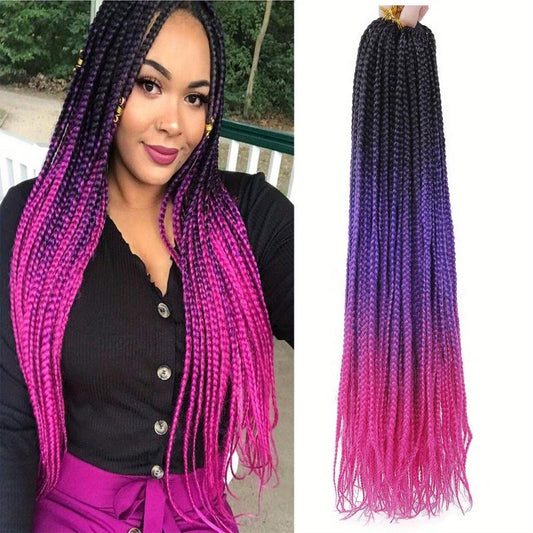 60 96 Cm Ombre Crochet Box Braids Synthetic Braiding Hair Extensions